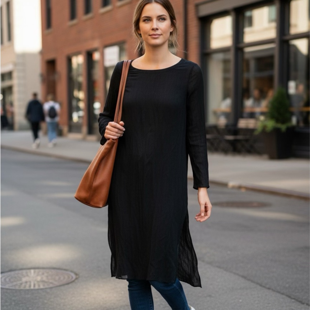 J. Jill Black Long Sleeve Dress